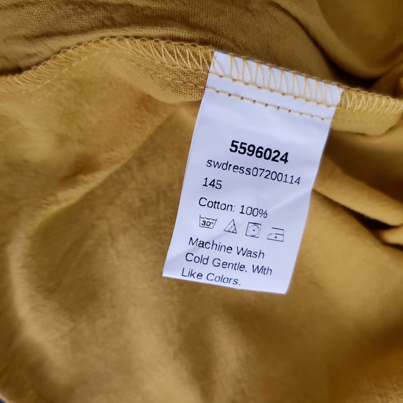 SHEIN Mustard Yellow Long Sleeve BabyDoll Mini Dress XS - Picture 12 of 12